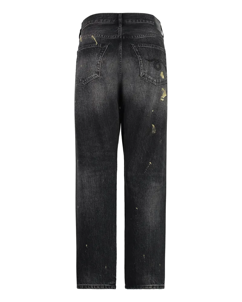 R13 Women's Straight-Leg Jeans Black Cotton Black