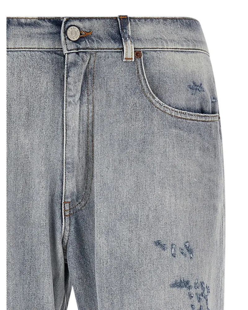 Maison Margiela Distressed Stone-Washed Denim Jeans — Gray Gray