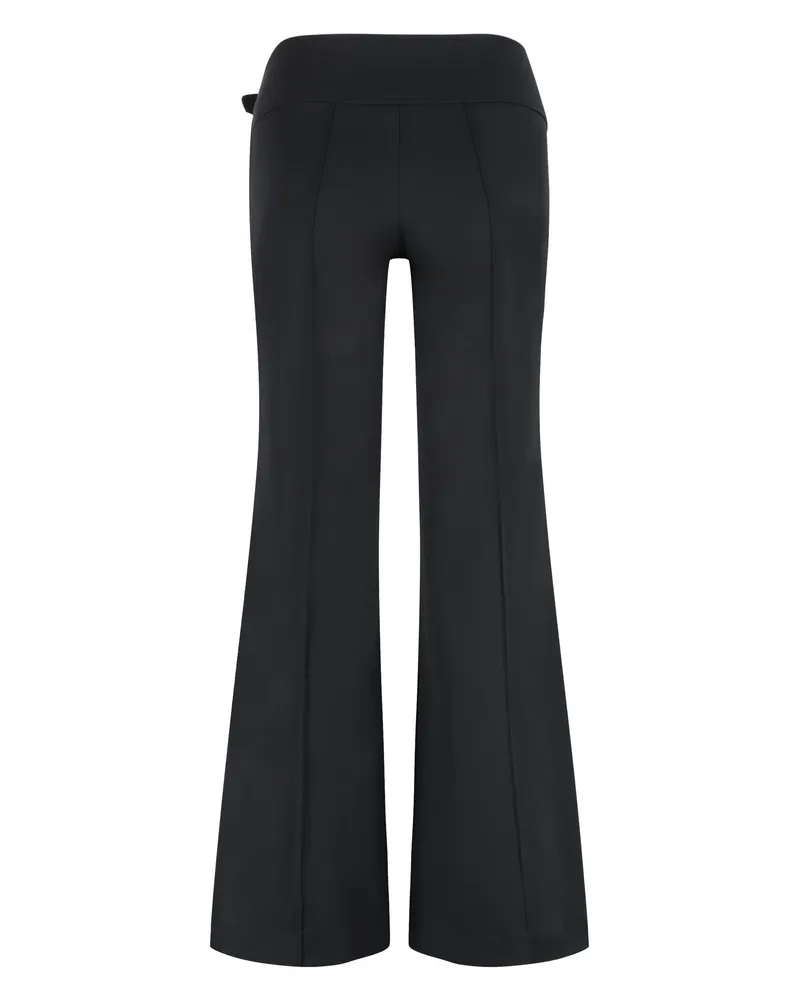 Versace Jeans Women's High-Waist Wide-Leg Trousers Black Viscose Black