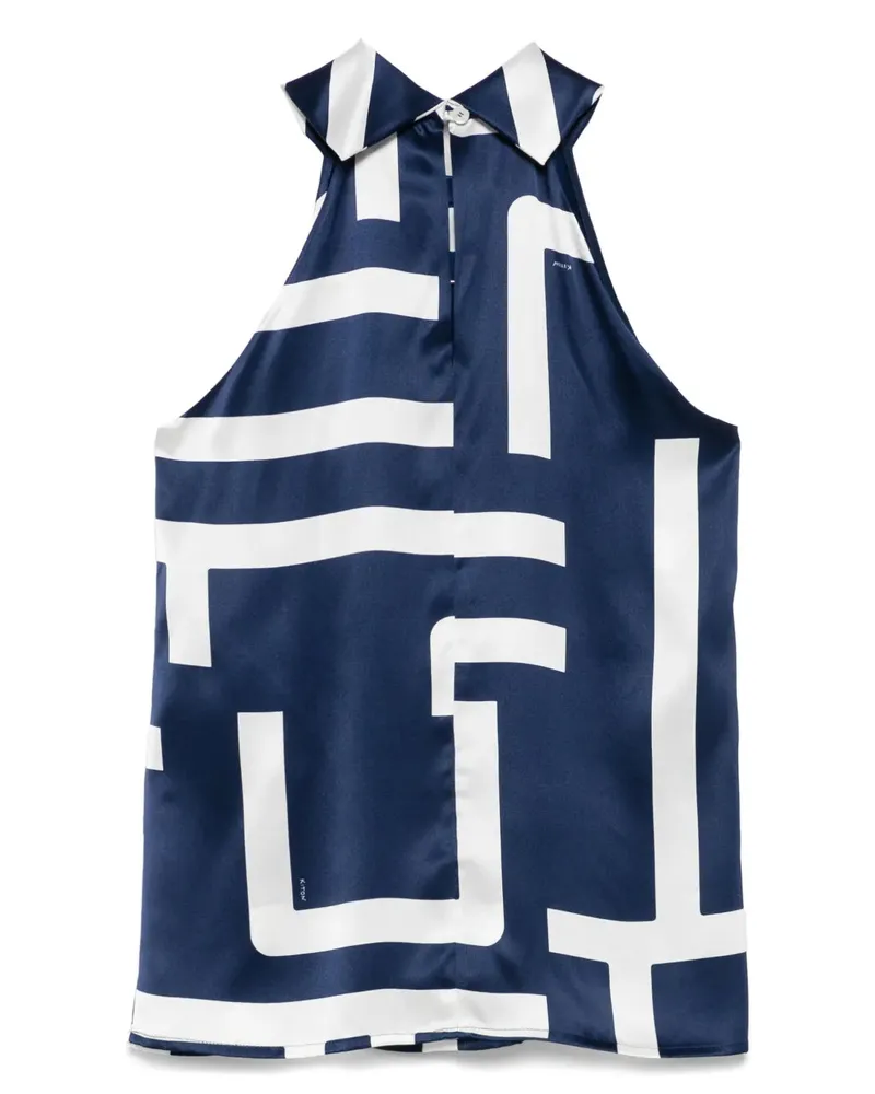 Kiton Women's Silk Top Ss25 W Navy