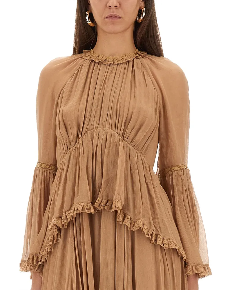 Zimmermann Hypnotic Dress — Beige Beige