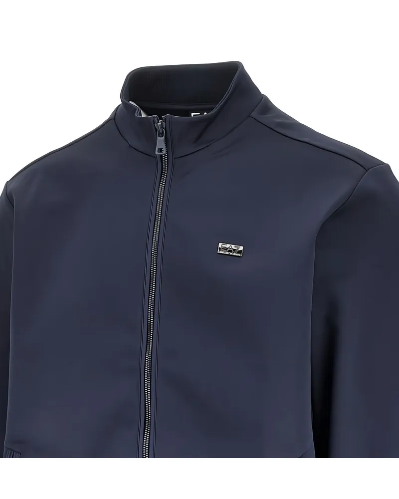 EA7 Logo-Plaque Track Sweatshirt — Navy Navy