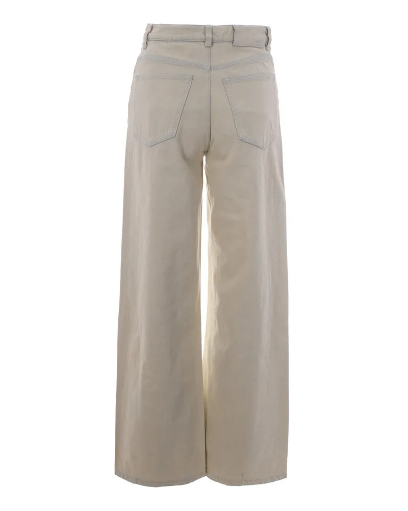 A.P.C. Women's Jeans Clyde Bleached Out Organic Cotton Trousers Beige