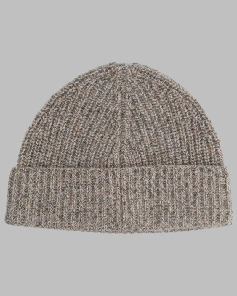 ASPESI 6C06_E89012075 Ribbed Wool Beanie — Gray Gray