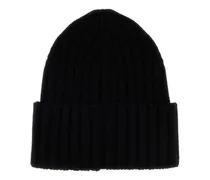 Women's Black Wool Beanie Hat 999 Exterior: Virgin Cappelli E Fasce Per Capelli