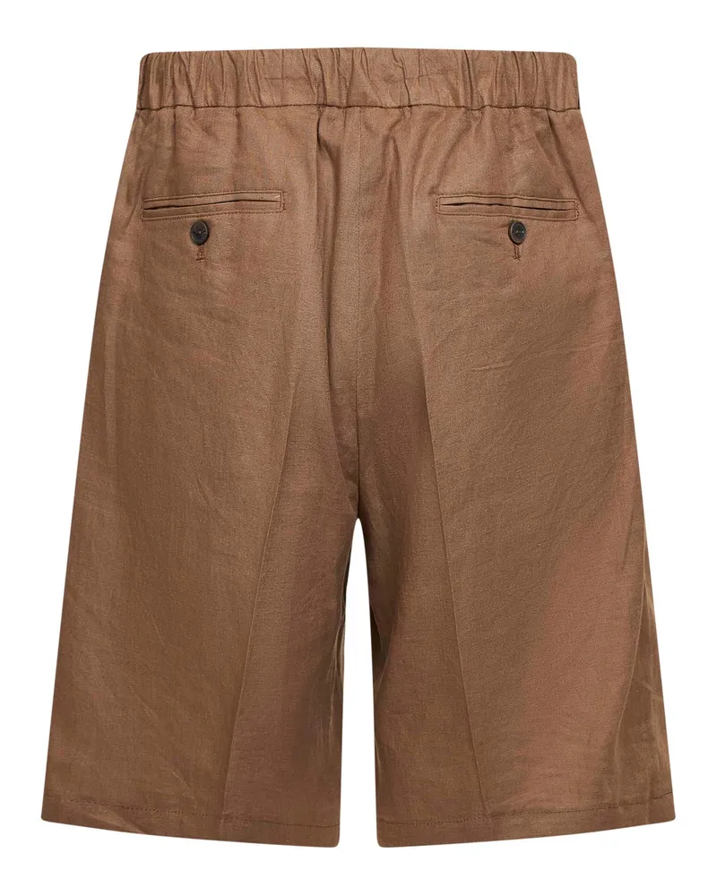 Hevò Men's Bermuda Shorts Torre Lapillo Linen-Blend Mud Brown