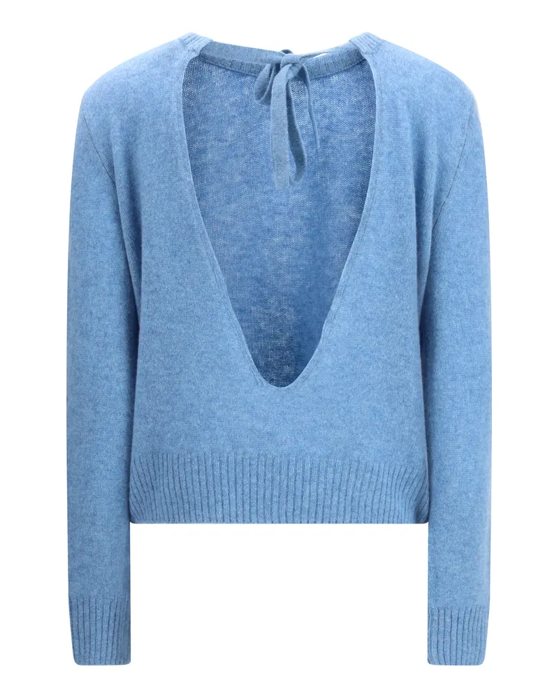 Marni Women's Long-Sleeved Crewneck Sweater Sky Kashmir-Capra Hircus Kashmir/capra Blue