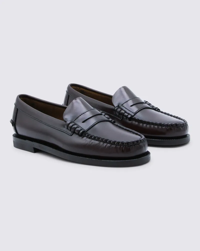 Sebago Women's Flat Shoes Brown Burgundy Cover Le Sole Brown