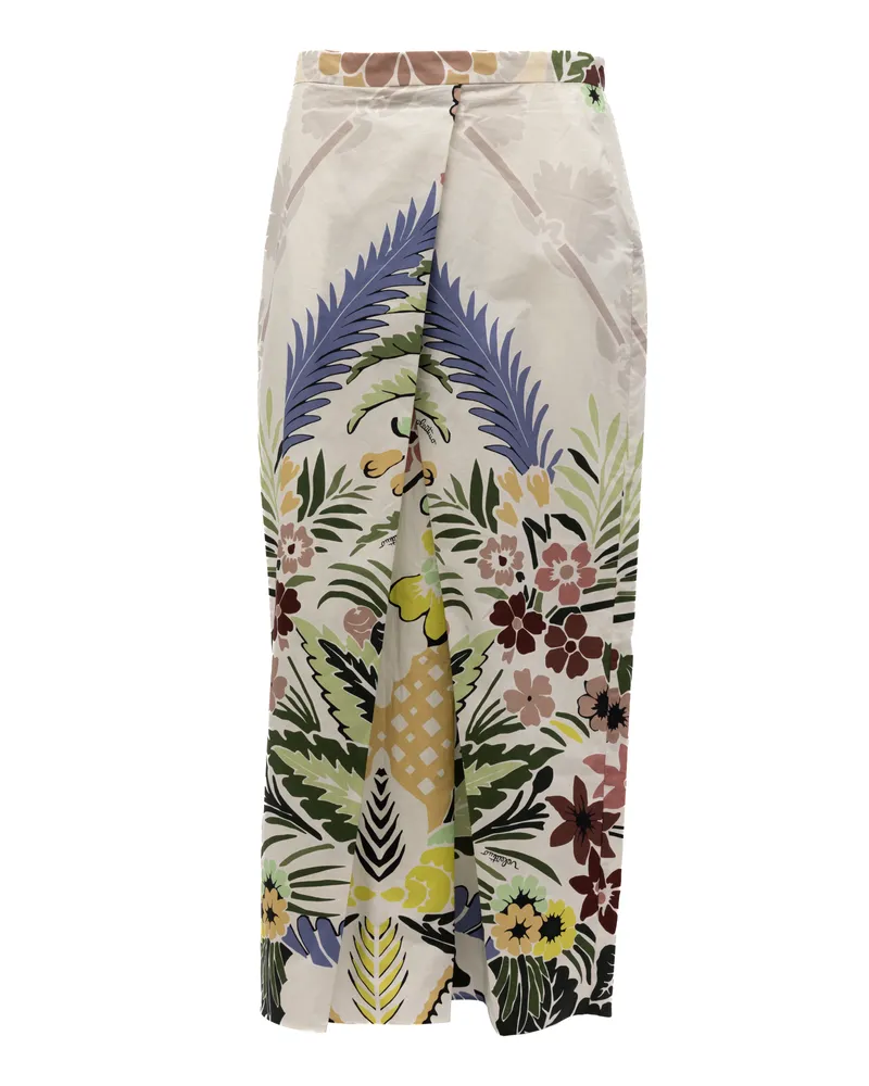 Valentino Garavani Floral-Printed Skirt — Beige Beige