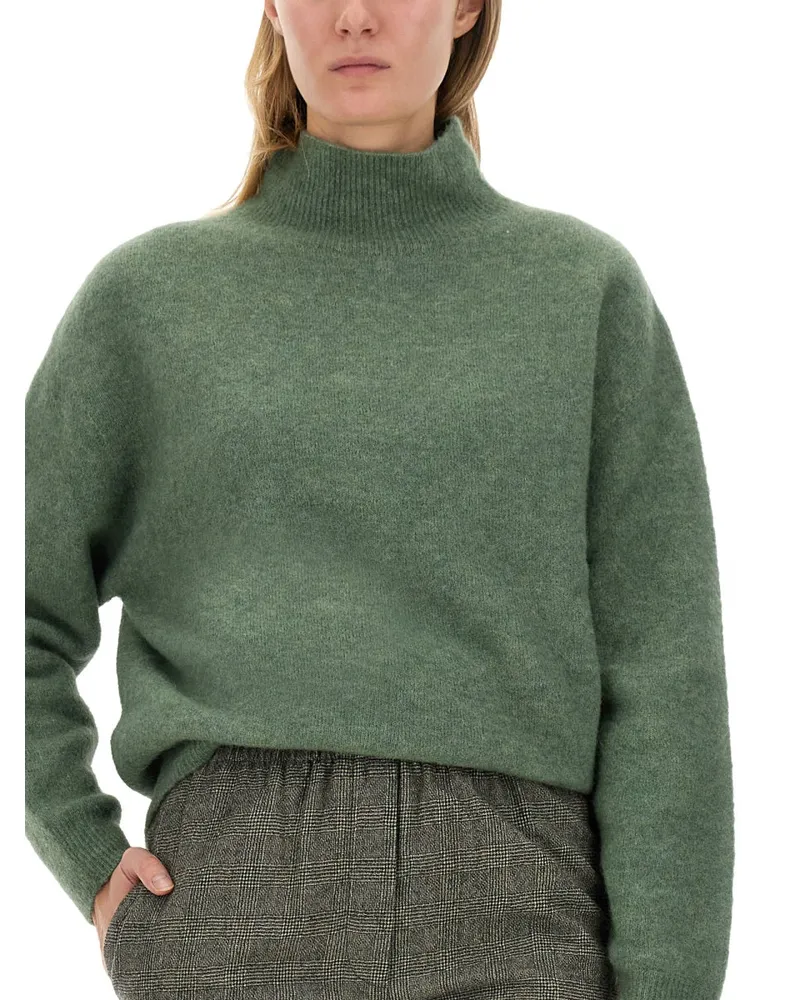 ALYSI Alpaca-Blend Turtleneck Sweater — Green Green