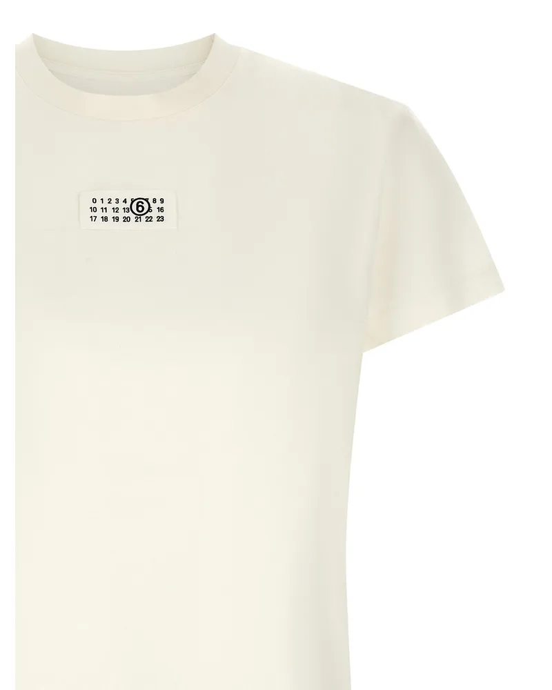 Maison Margiela Logo-Patch Cotton T-shirt — white Cream
