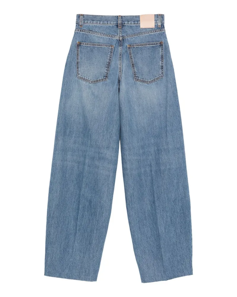 ALYSI High-Rise Wide-Leg Denim Jeans — Blue Blue