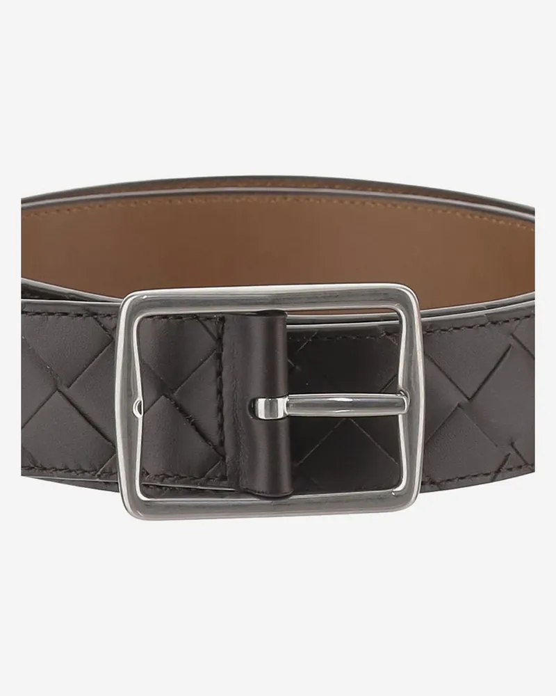 Bottega Veneta Men's Reverso Leather Belt Brown Calf Skin Brown