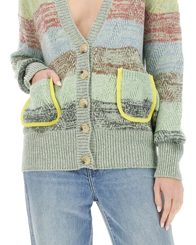 CORMIO Oversized Wool Blend Cardigan — Multicolor Multicolor