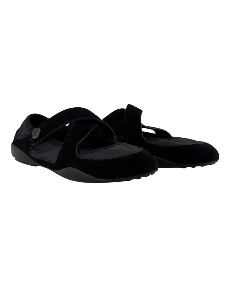 Tory Burch Women's Romy Sport Ballerinas -  Leather Black Calfskin Shoes Flat-Shoes Black