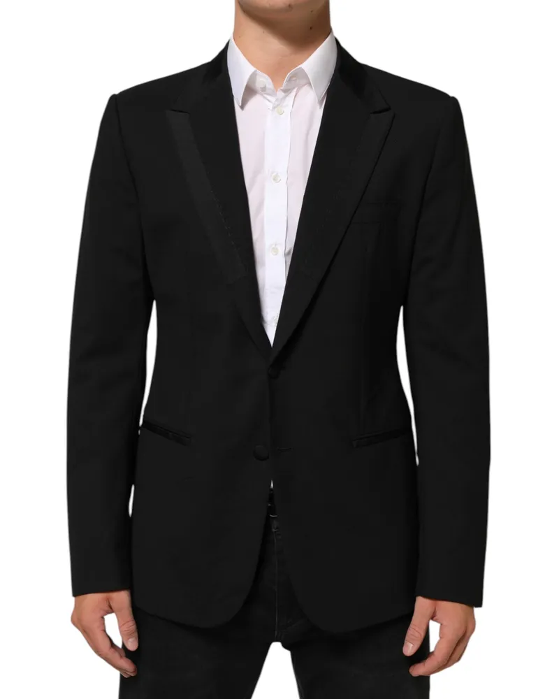 Dolce & Gabbana Black Wool 2 Buttons Suit Men Jacket Blazer 03+se+wv Black