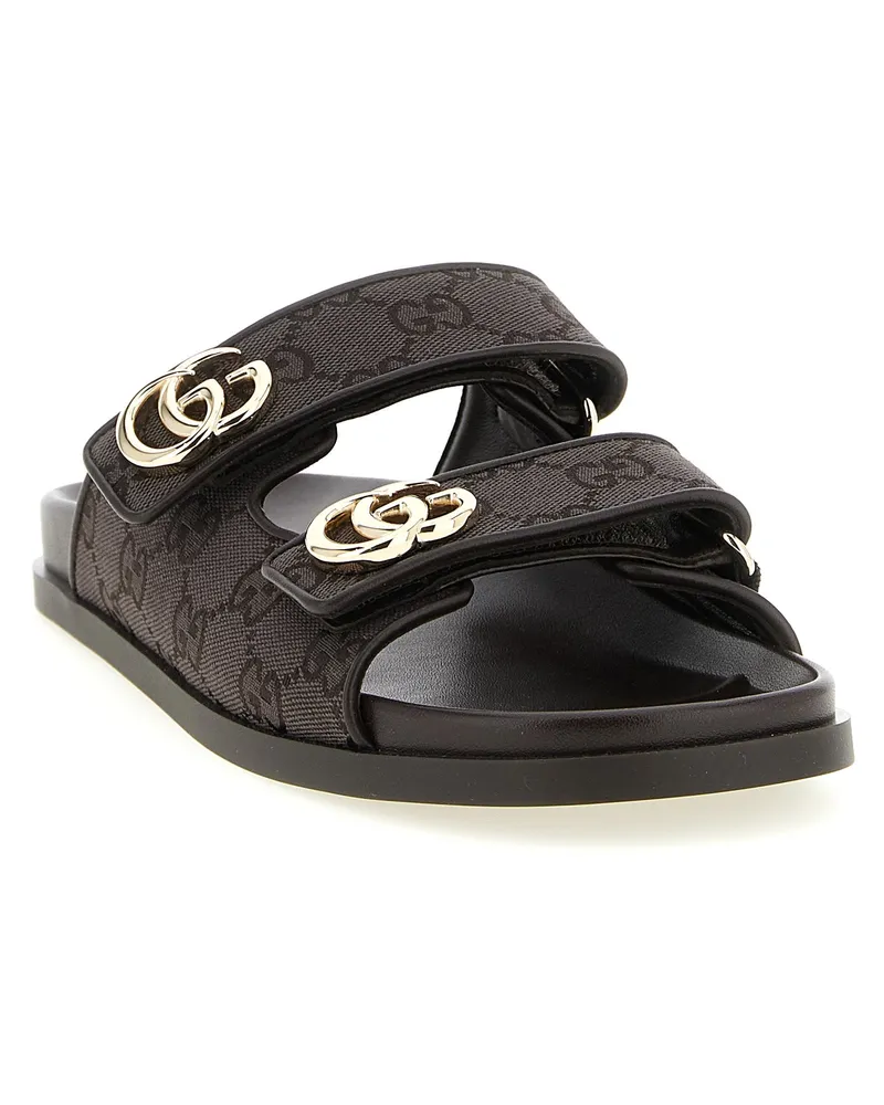 Gucci Women's Brown Cotton Slides Shoe Brown