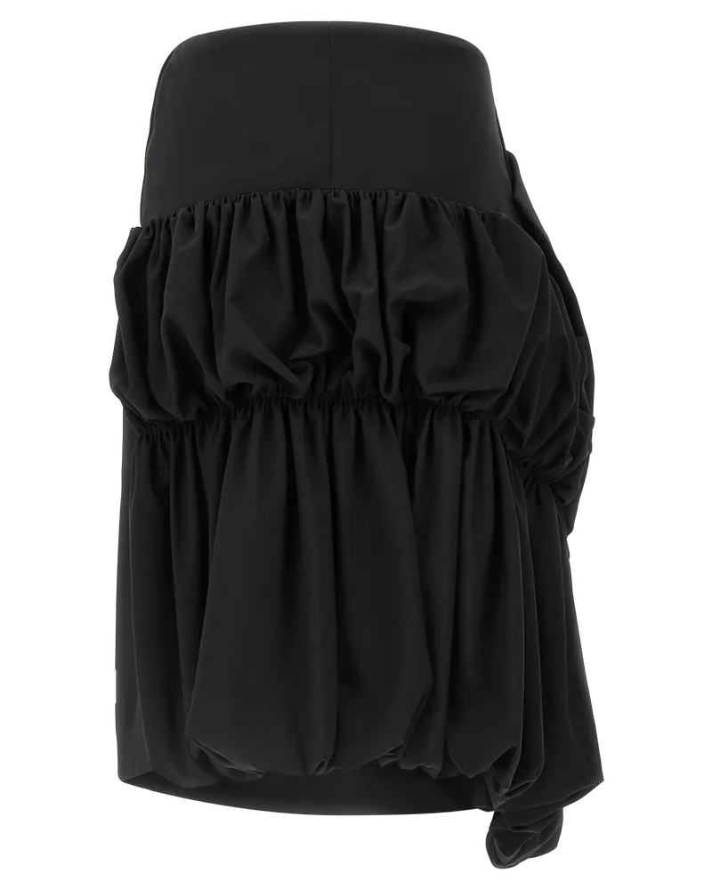 Comme des Garçons Sculptural Wool Skirt — Black Black