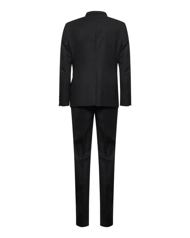 Tagliatore Men's Tuxedo Suit Bruce Black Wool And Silk Virgin Suits Black