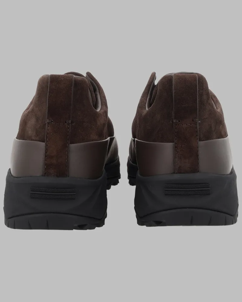Ermenegildo Zegna Triple Stitch Sneakers — Brown Brown