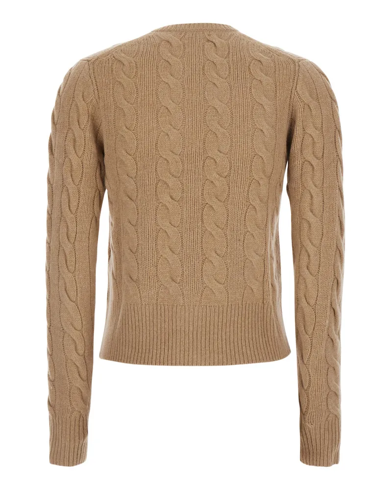 Ralph Lauren Women's Crew Neck Cardigan Beige Wool & Cashmere And Tops Top Beige