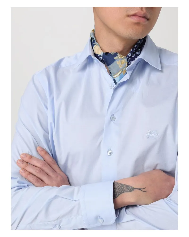 Etro Men's Blue Silk Foulard Accessory Blue