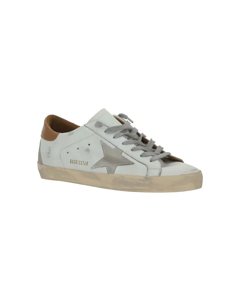 Golden Goose Men's White Leather Superstar Sneakers White