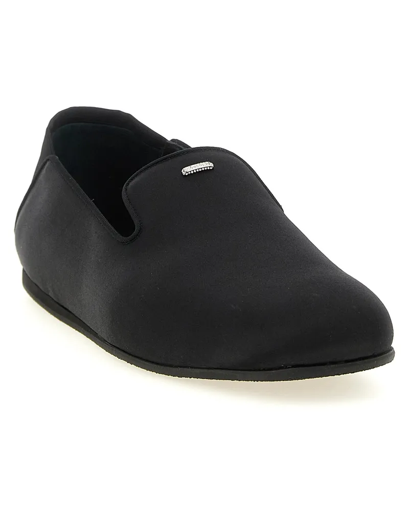Giuseppe Zanotti Men's Black Viscose Slip-On Loafers Black