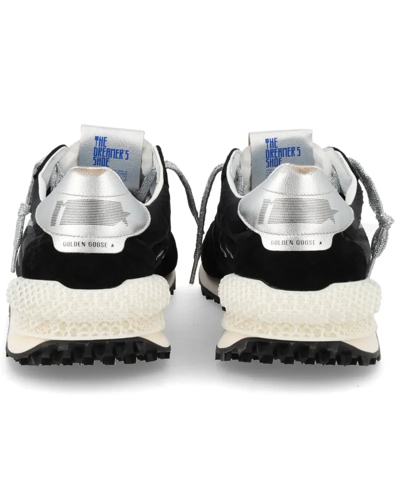 Golden Goose Mixed-Material Running Sneaker — Black Black