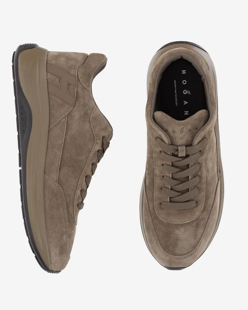 Hogan Men's Sneakers Hi-Light Suede Brown Trainers Brown