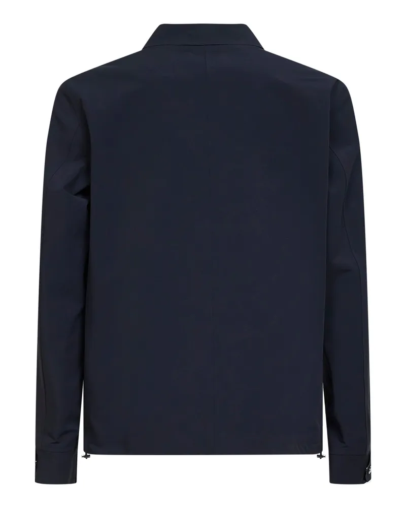 Herno Men's Shirt Jacket Essence Blue Recycled Polyamide Bomber Navy