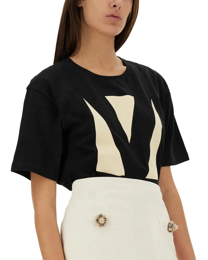 Valentino Garavani Printed Cotton T-Shirt — Black Black
