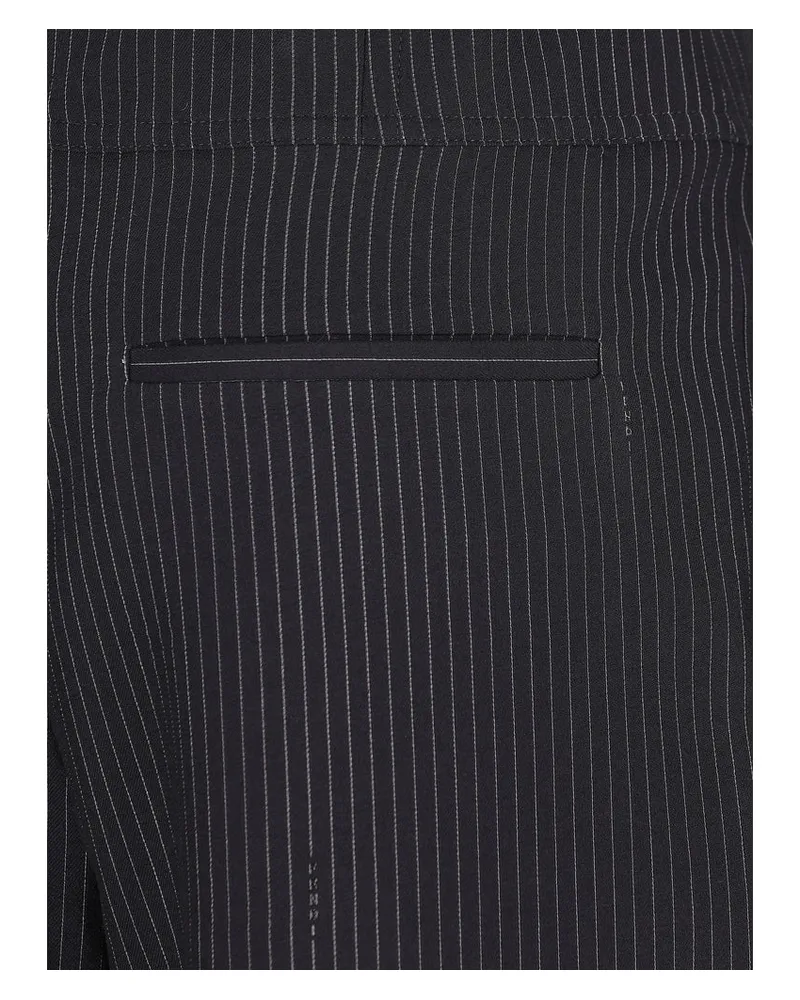 Fendi Pinstripe Wool Trousers — Black Black