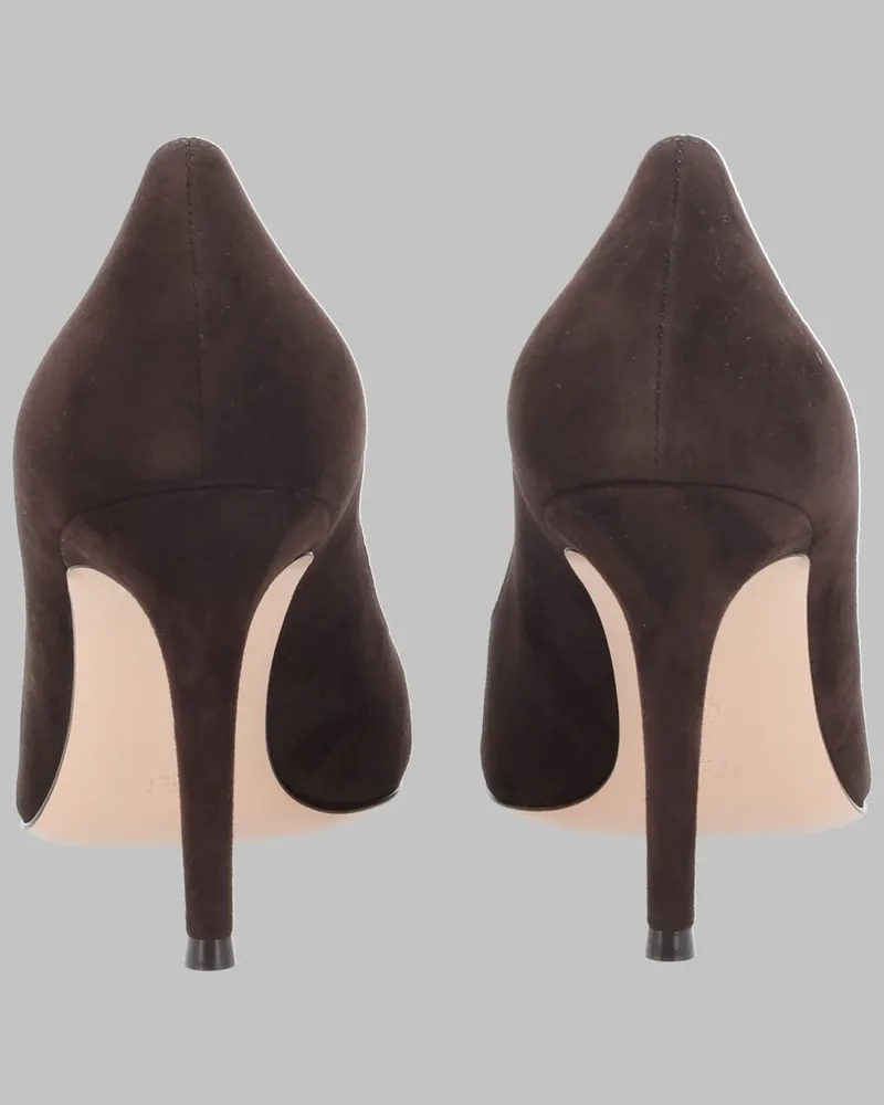 Gianvito Rossi Leather Pump Heel — Brown Brown