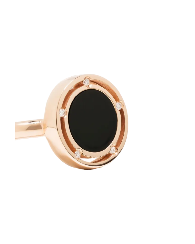 DAMIANI Women's 18kt Rose Gold D.side Diamond Ring Continuty Rose