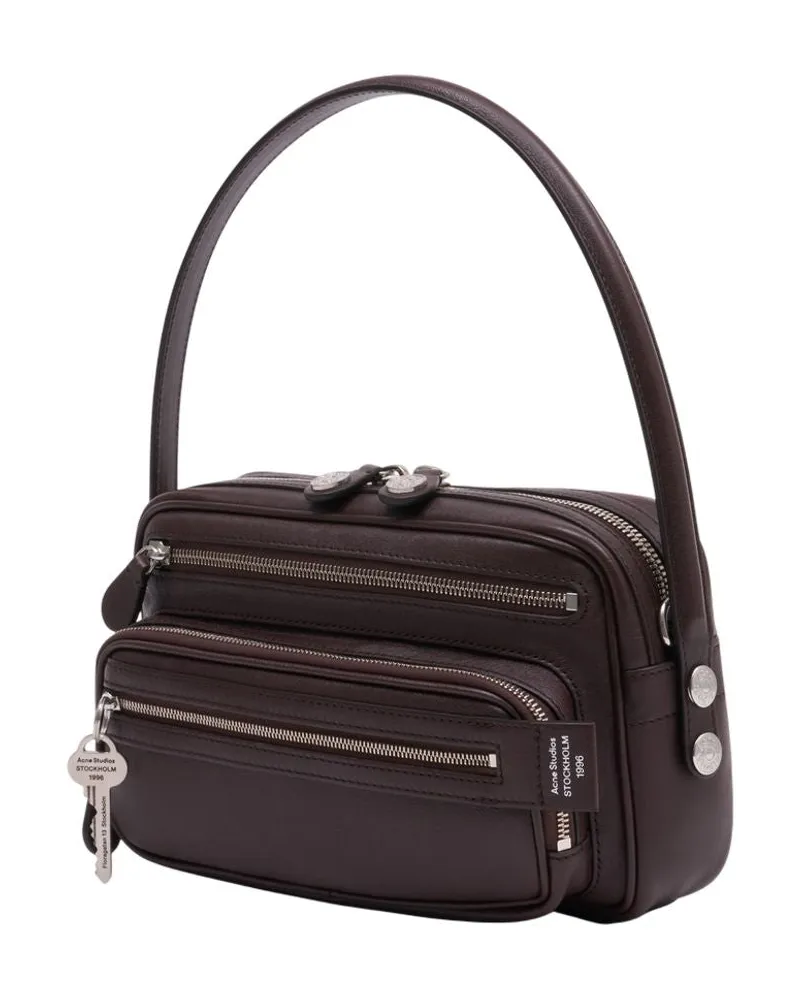 Acne Studios Unisex Camero Party Shoulder Bag -  Leather Brown Calfskin Shoulder-Hobo-Bags Brown