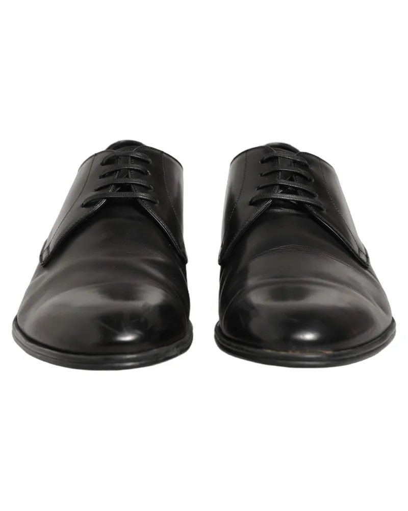 Dolce & Gabbana Men's Dress Black Leather Lace Up Derby Shoes Calf Black