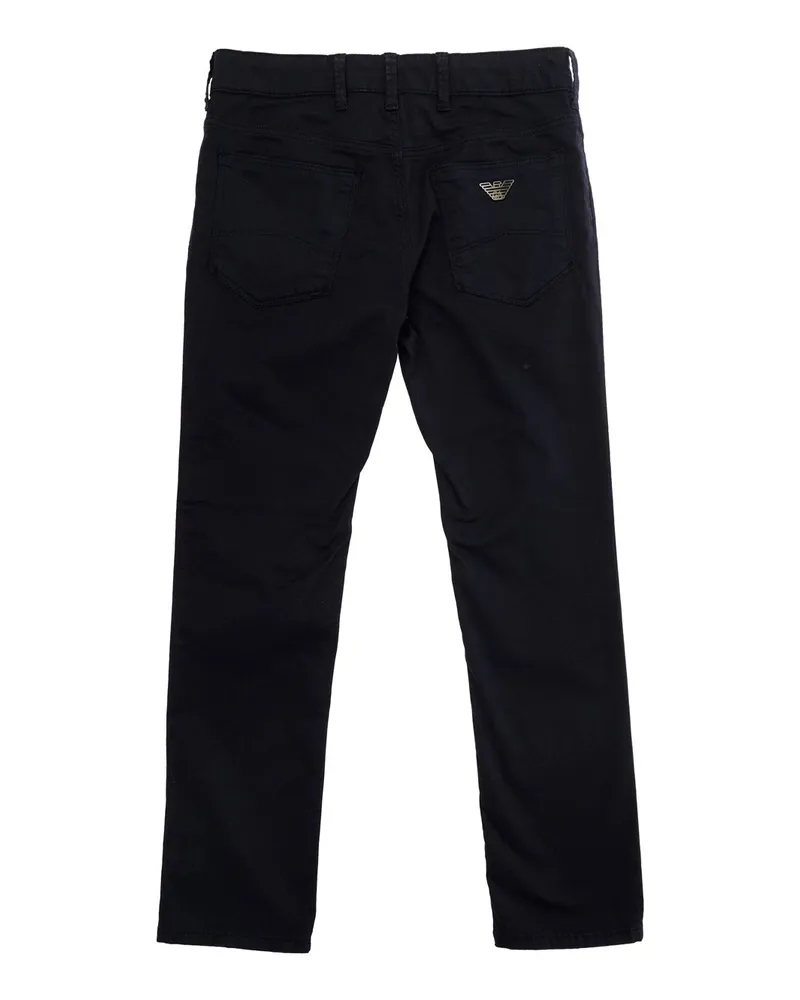 Emporio Armani Boys' Pants Five-Pocket Black For Kids Cotton Trousers Black