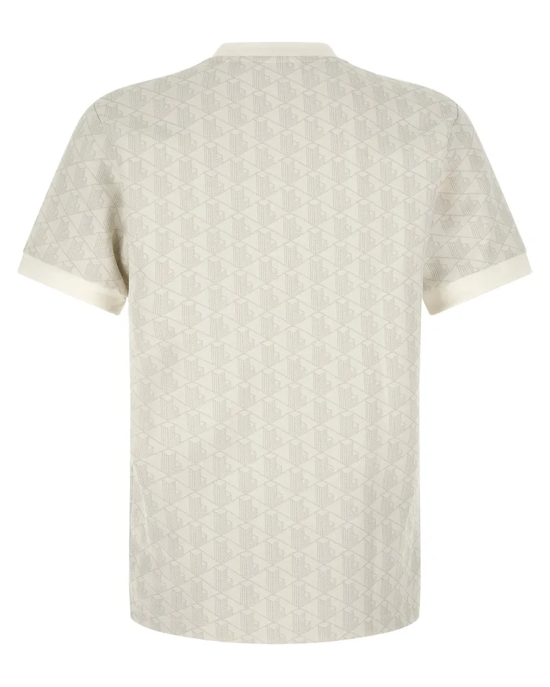 Lacoste Monogramma Jacquard T-Shirt — Cream Cream