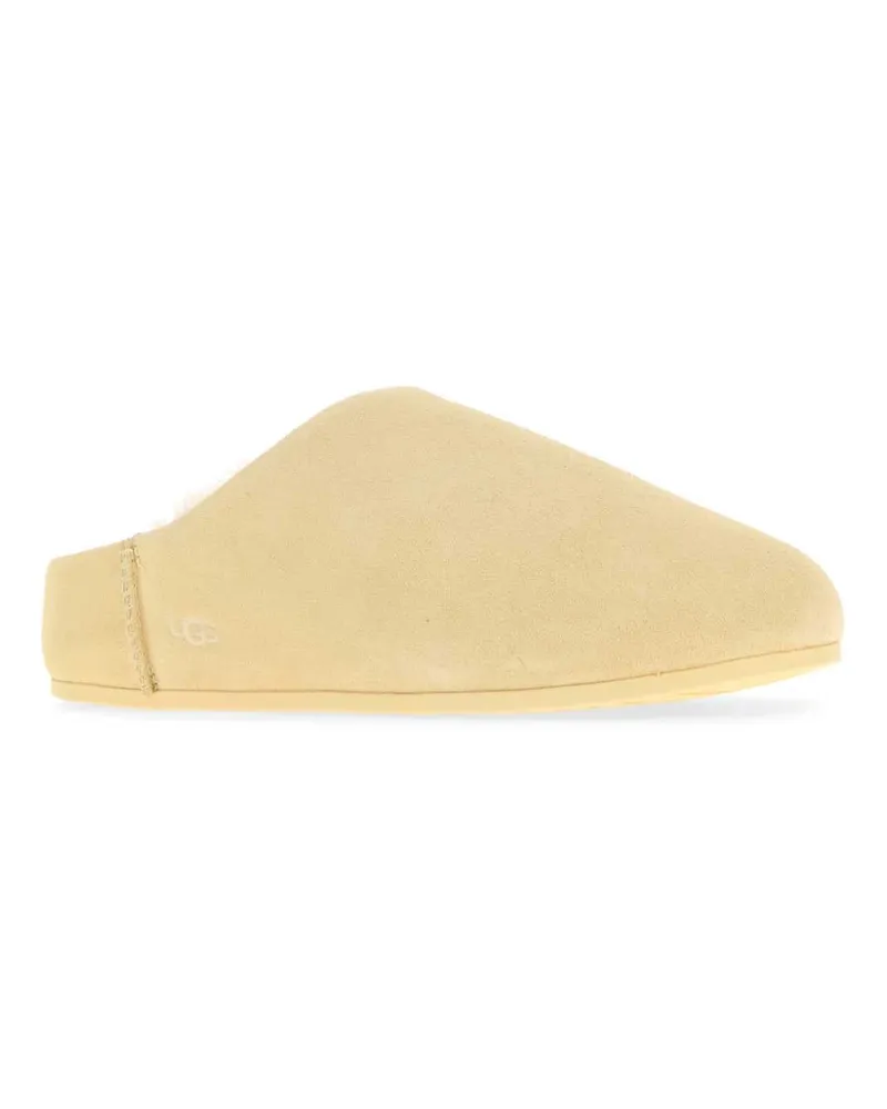 UGG Women's Cream Suede Elea Slippers Palebuttercup Flat Shoes Beige