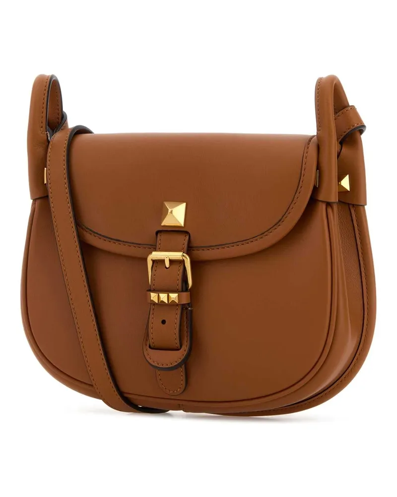 Valentino Garavani Women's Caramel Leather Flaneuse Crossbody Bag Nutmeg Calf - Bos Taurus Borse A Tracolla Brown