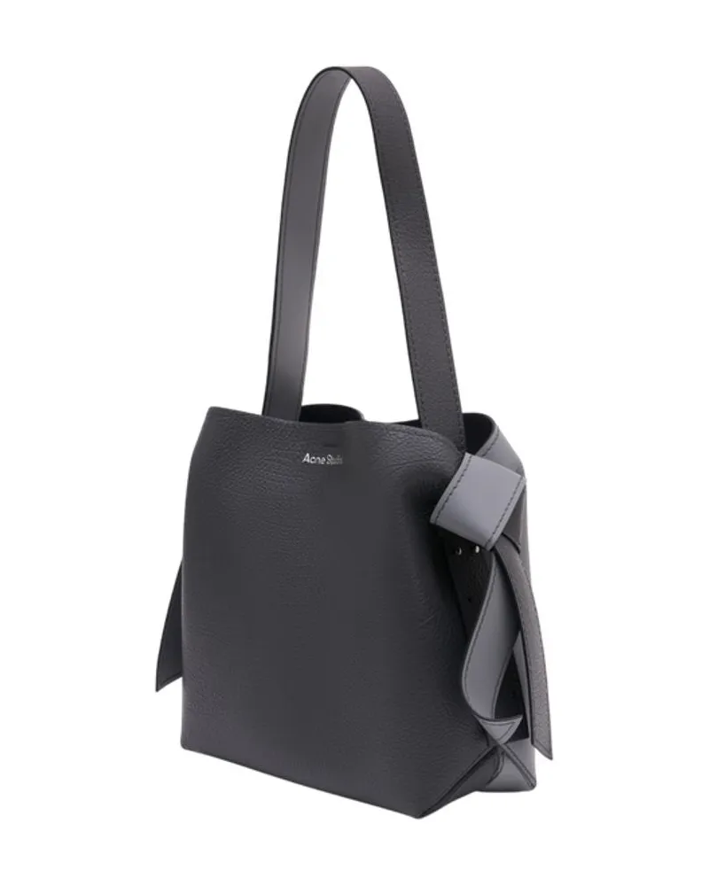 Acne Studios Men's Musubi Midi New Shoulder Bag -  Leather Dark Grey Calfskin Shoulder-Hobo-Bags Gray