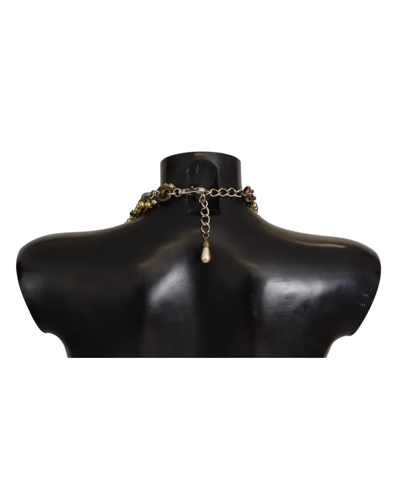 Dolce & Gabbana Women's Gold Brass Sicily Floral Crystal Statement Necklace Aluminum Gold