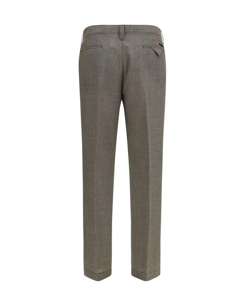 Prada Men's Brown Wool Oves Aries Pants Brown