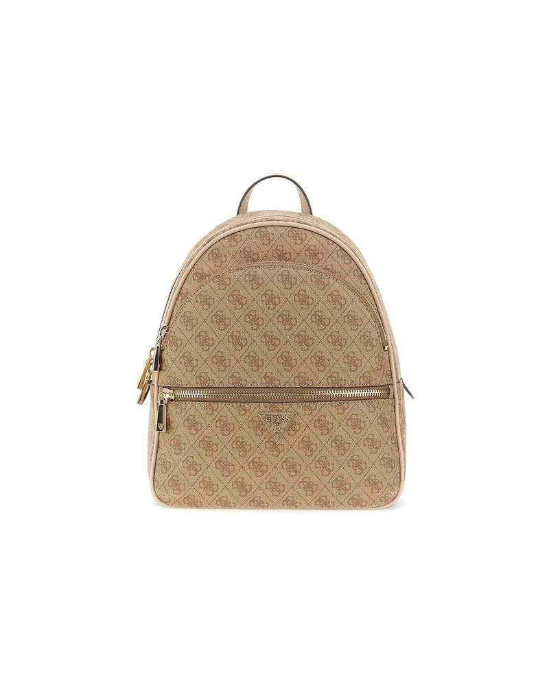 Guess Women's Backpack Latte Logo Polyurethane Beige