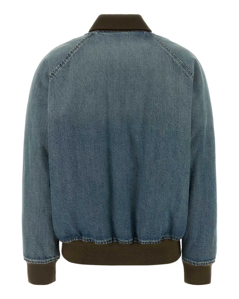 Miu Miu Women's Denim Bomber Jacket Bleu Giubbini Blue