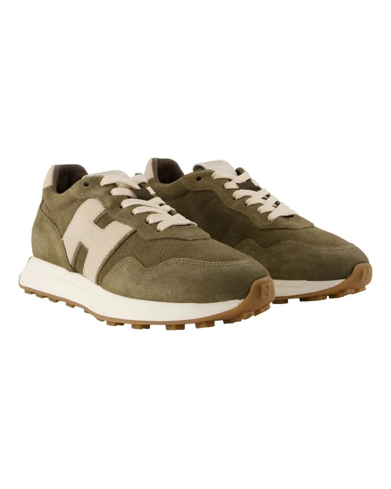 Hogan Men's H601 Allacciato H Patch Sneakers -  Leather Green Goatskin Shoes Green