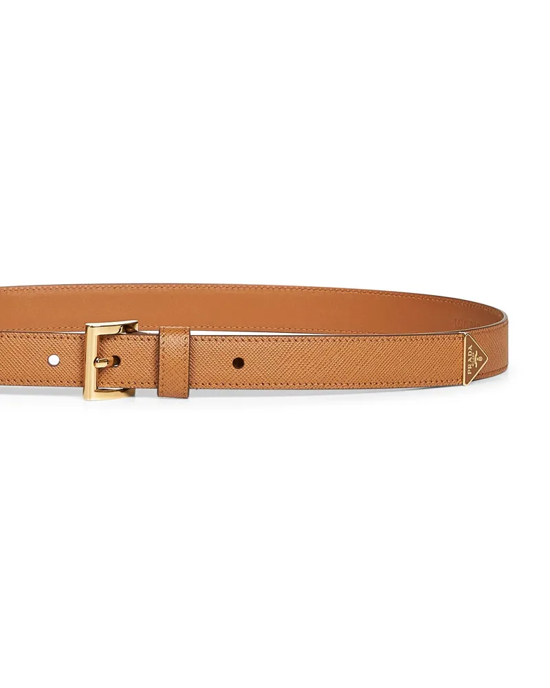 Prada Women's Caramel Saffiano Leather Belt Camel Calf Caramel