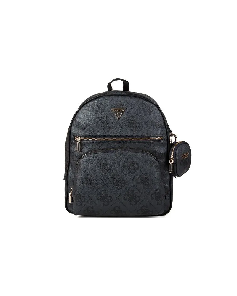 Guess Women's Backpack Coal Logo Polyurethane Black
