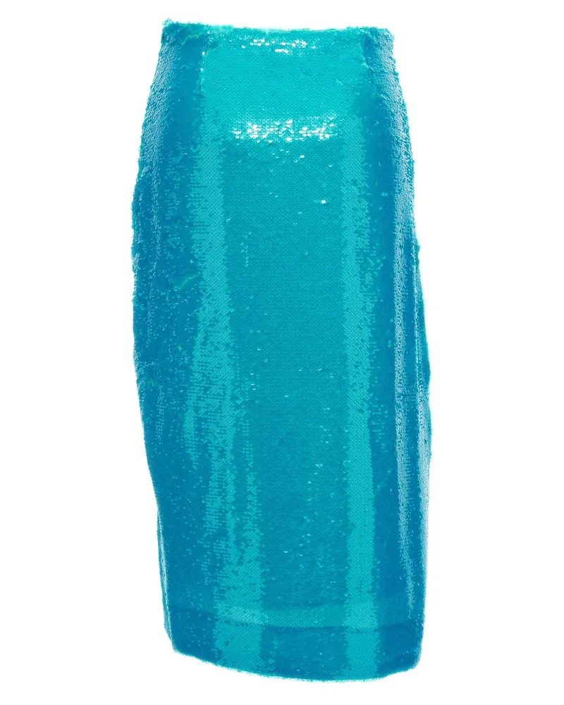 Ganni Sequin Midi Skirt — Turquoise Turquoise